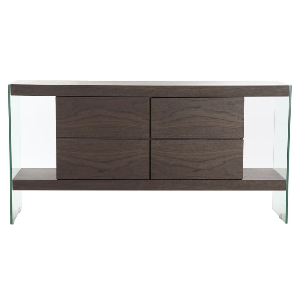 Sideboard DKD Home Decor Brown Transparent Crystal Walnut MDF Wood 160 x 45 x 80 cm