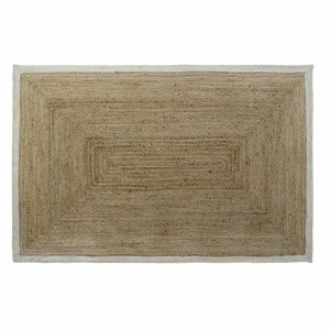 Teppich DKD Home Decor Scandi Polyester Baumwolle Weiß Hellbraun Jute 120 x 180 x 1 cm