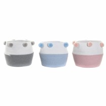 Set de basket DKD Home Decor Pompons 30 x 30 x 26 cm Bois