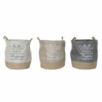 Panier à linge DKD Home Decor Beige Gris Marron Clair 39 x 39 x 41 cm 3 Pièces (3 Unités)