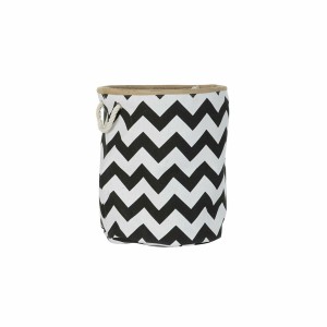 Panier décoratif DKD Home Decor Blanc Noir Jute