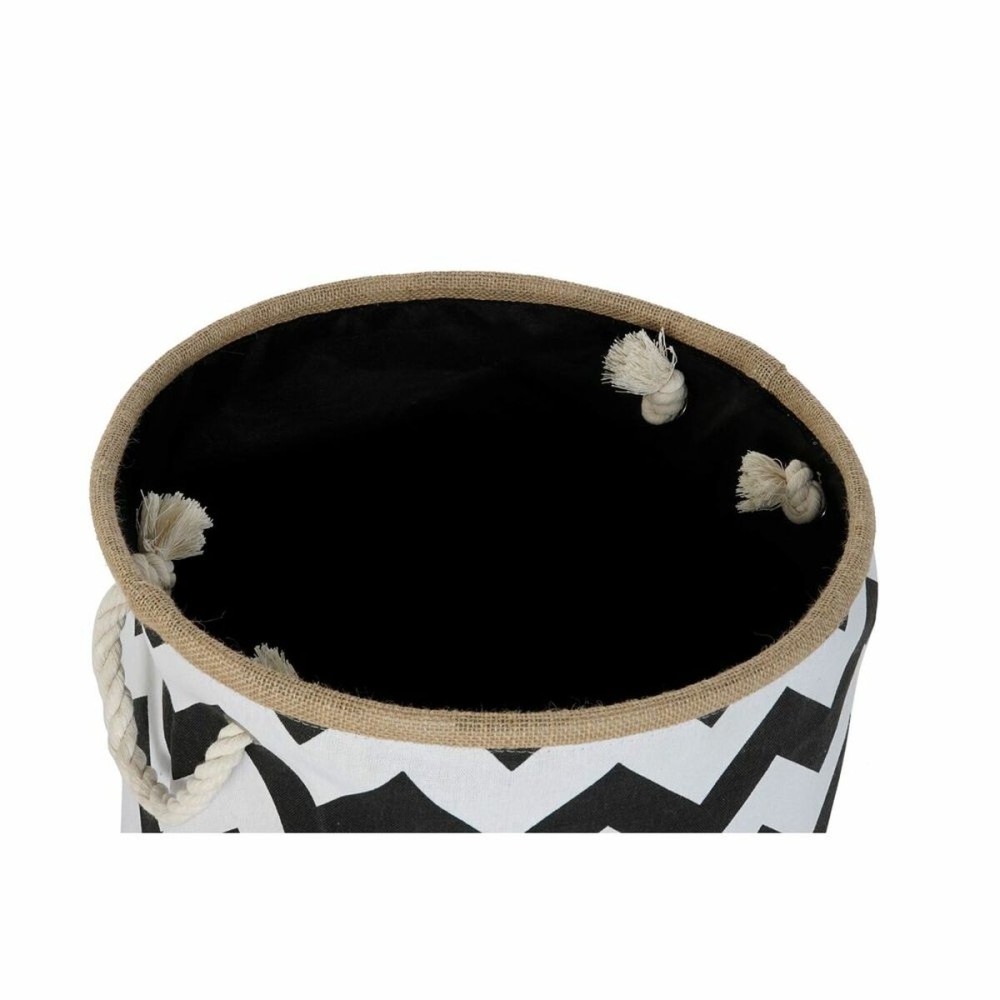 Panier décoratif DKD Home Decor Blanc Noir Jute