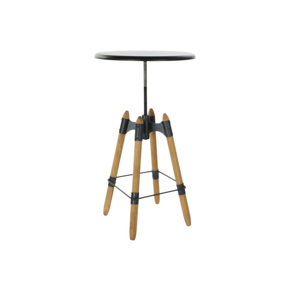 Side table DKD Home Decor 8424001831456 60 x 60 x 105 cm Natural Black Metal Wood