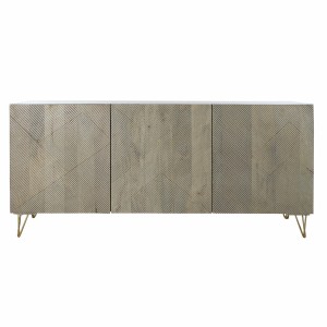 Sideboard DKD Home Decor Grey Golden Metal Mango wood 160 x 45 x 75 cm
