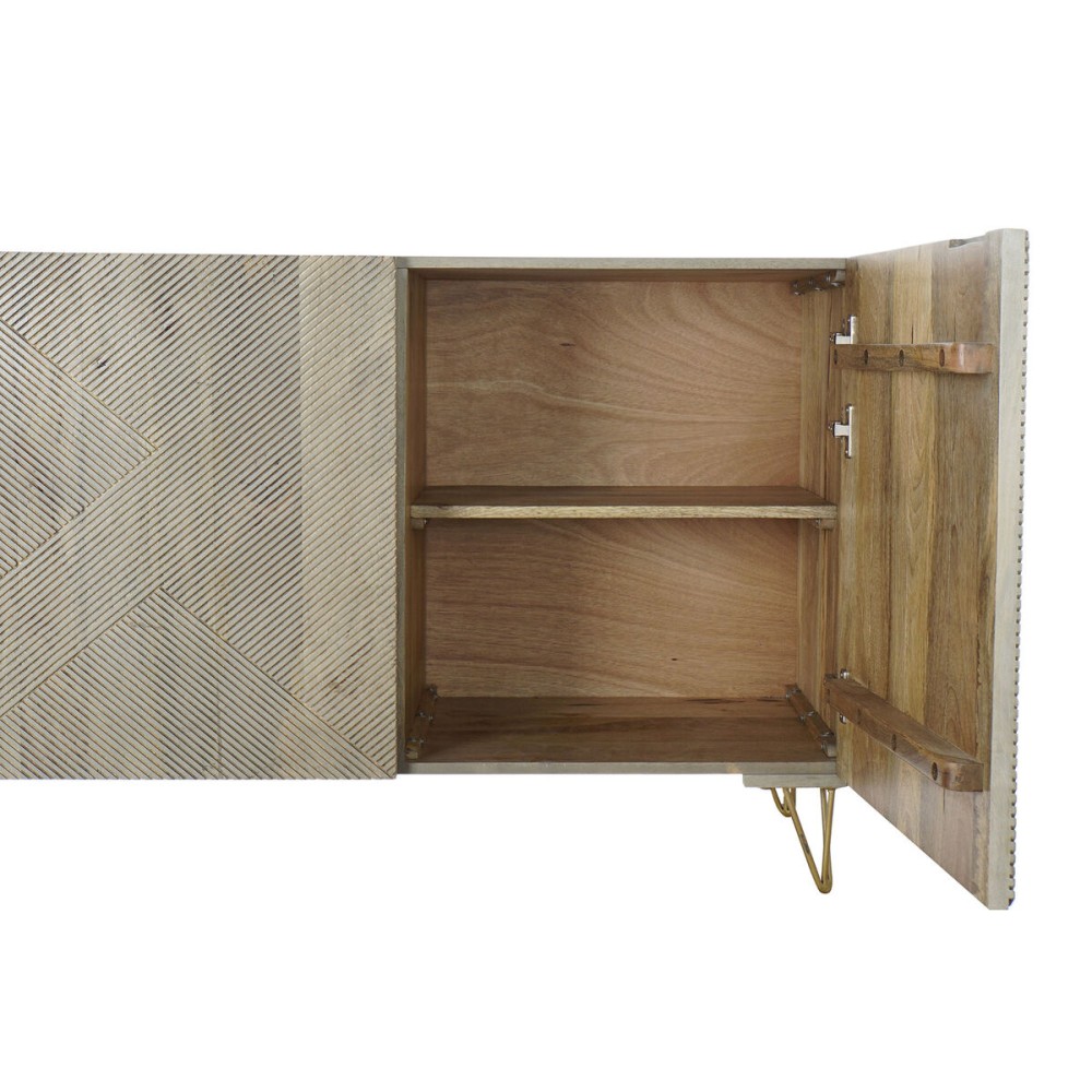 Sideboard DKD Home Decor Grey Golden Metal Mango wood 160 x 45 x 75 cm