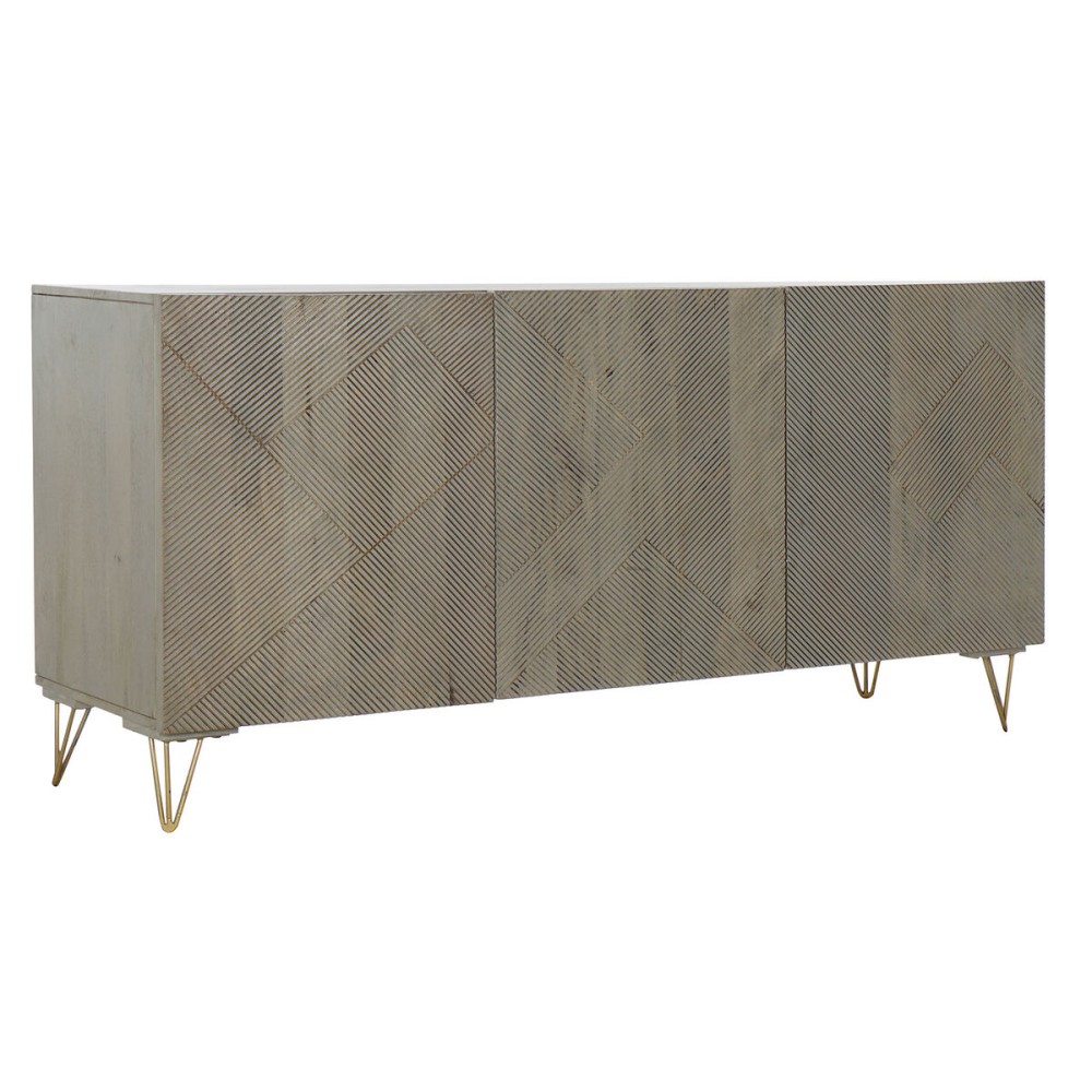 Sideboard DKD Home Decor Grey Golden Metal Mango wood 160 x 45 x 75 cm