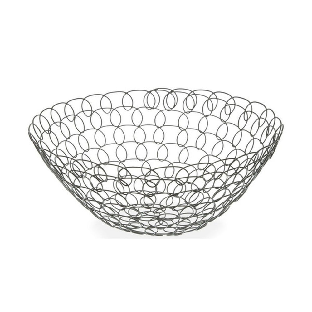 Obstschale Versa Grau Metall Stahl 28 x 12 x 28 cm 1 L