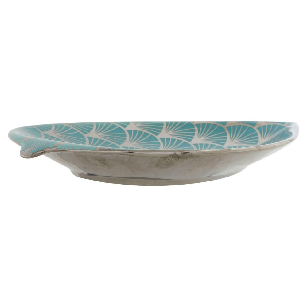 Centerpiece DKD Home Decor Turquoise Porcelain 27,5 x 16 x 3 cm