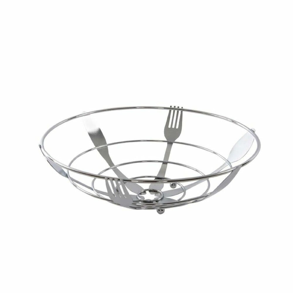 Obstschale DKD Home Decor Silberfarben Metall Kunststoff
