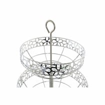 Fruit Bowl DKD Home Decor Silver Metal Flowers (28 x 28 x 39 cm)