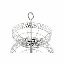 Obstschale DKD Home Decor Silber Metall Blomster (28 x 28 x 39 cm)