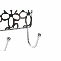 Porte-manteaux pour portes DKD Home Decor Argenté Métal Plastique Fleurs 32 x 10 x 19 cm
