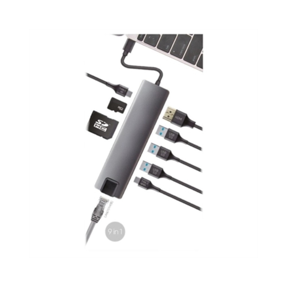 Hub USB CoolBox COO-DOCK-01 Grau