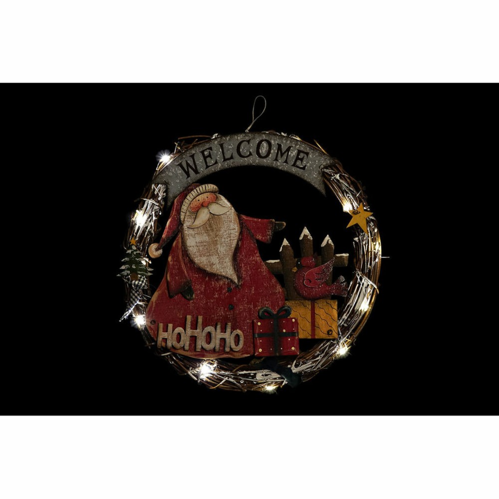 Décorations de Noël DKD Home Decor Bois Corde Père Noël (2 pcs) (31 x 4 x 30 cm)
