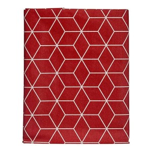 Tischdecke Kinvara CUBIC-26195-1 Weiß Granatrot Abdeckung