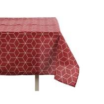Tischdecke Kinvara CUBIC-26195-1 Weiß Granatrot Abdeckung