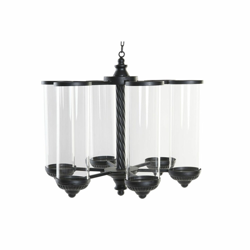 Kerzenschale DKD Home Decor Schwarz Metall Kristall 53 x 53 x 52 cm