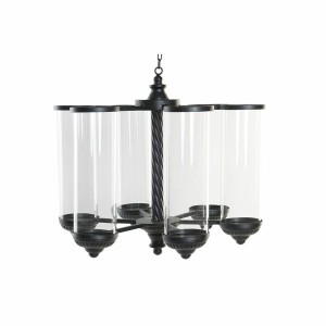 Kerzenschale DKD Home Decor Schwarz Metall Kristall 53 x 53 x 52 cm