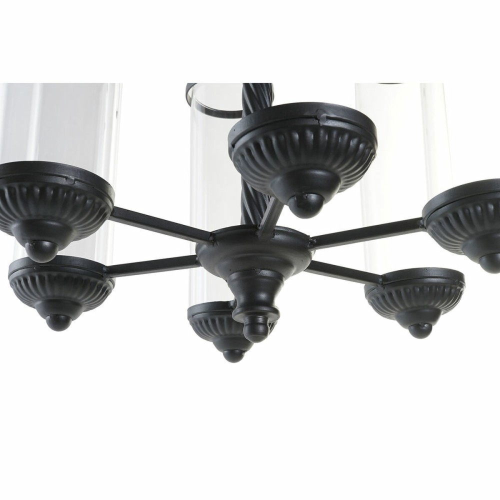 Kerzenschale DKD Home Decor Schwarz Metall Kristall 53 x 53 x 52 cm