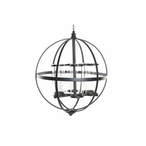 Candleholder DKD Home Decor Black Metal Crystal 60 x 60 x 73 cm
