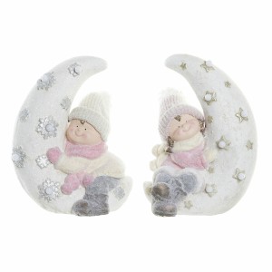 Figurine Décorative DKD Home Decor Blanc Rose Lune 31 x 20 x 43 cm (2 Unités)