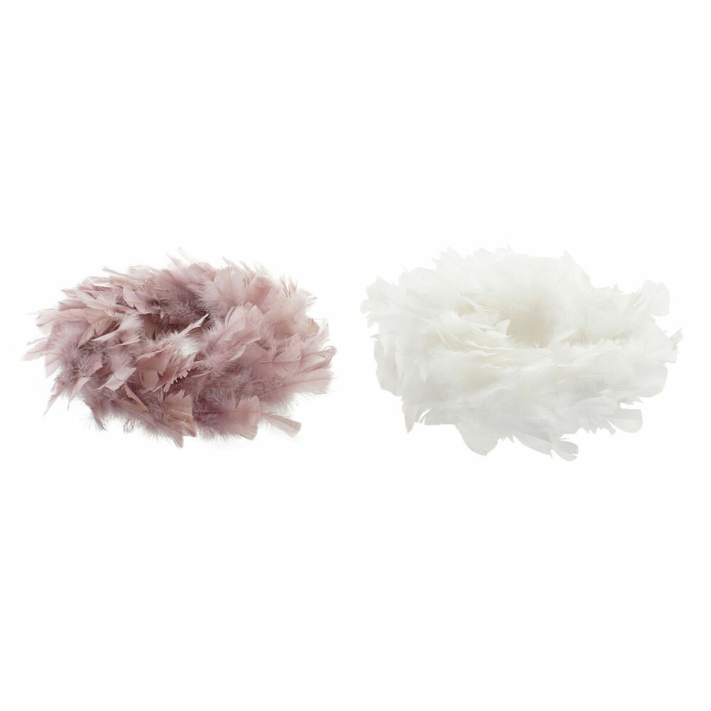 Weihnachtskranz DKD Home Decor Schaum Feder (40 x 40 x 6 cm) (2 pcs)