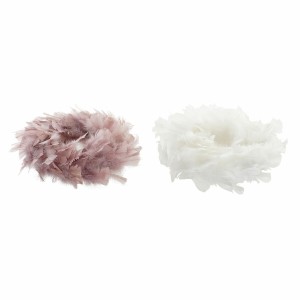 Advent wreathe DKD Home Decor Foam Feather (40 x 40 x 6 cm) (2 pcs)