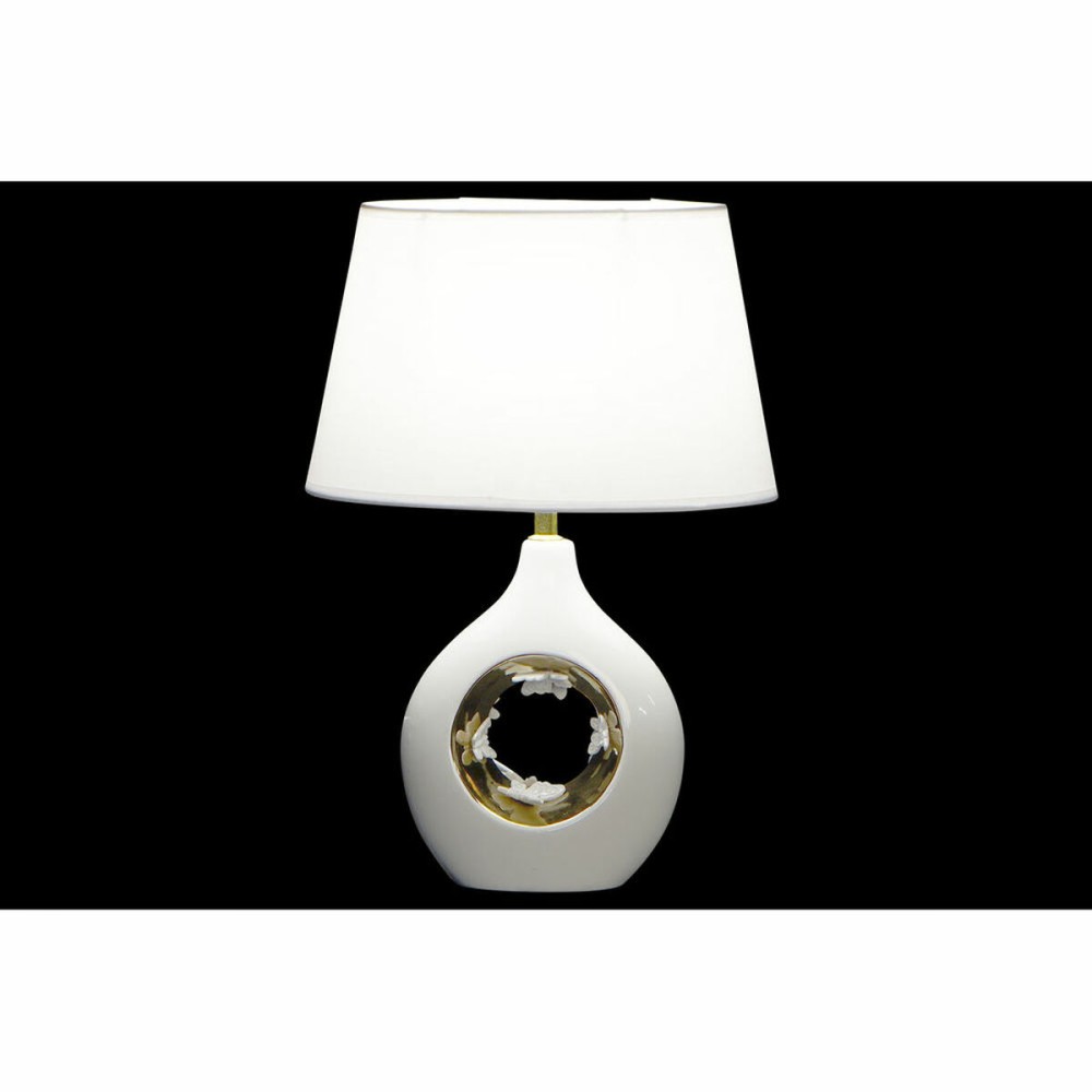 Tischlampe DKD Home Decor Porzellan Silberfarben Gold Weiß 220 V 50 W (31 x 21 x 45 cm) (2 Stück)