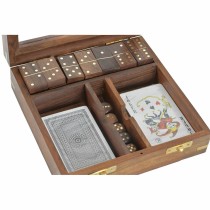 Jeu en bois DKD Home Decor Sheesham Marron Doré 17 x 17 x 5,5 cm 4 Pièces