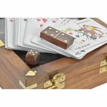 Jeu en bois DKD Home Decor Sheesham Marron Doré 17 x 17 x 5,5 cm 4 Pièces