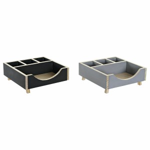 Organiser DKD Home Decor Desk Wood (18 x 18 x 7 cm) (2 pcs)