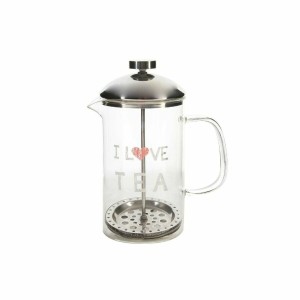 Théière DKD Home Decor Transparent Acier inoxydable Argent Verre Borosilicaté (18 x 9.5 x 20.5 cm) (1 L)