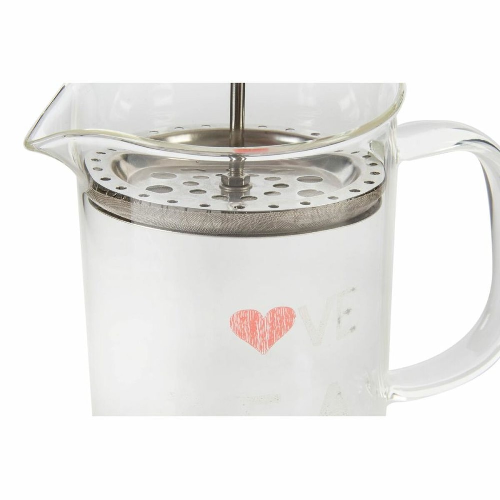 Théière DKD Home Decor Transparent Acier inoxydable Argent Verre Borosilicaté (18 x 9.5 x 20.5 cm) (1 L)