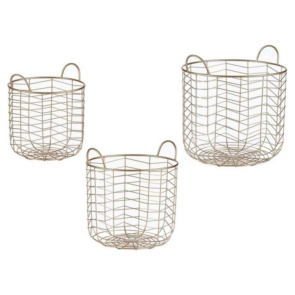 Korbsatz Gift Decor B2609 Gold Metall 40 x 42,5 x 40 cm