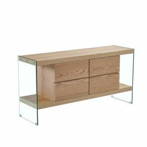 Sideboard DKD Home Decor Transparent Light brown Crystal MDF Wood 160 x 45 x 80 cm