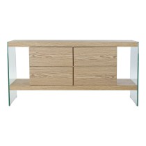 Anrichte DKD Home Decor Durchsichtig Hellbraun Kristall Holz MDF 160 x 45 x 80 cm