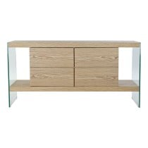 Sideboard DKD Home Decor Transparent Light brown Crystal MDF Wood 160 x 45 x 80 cm