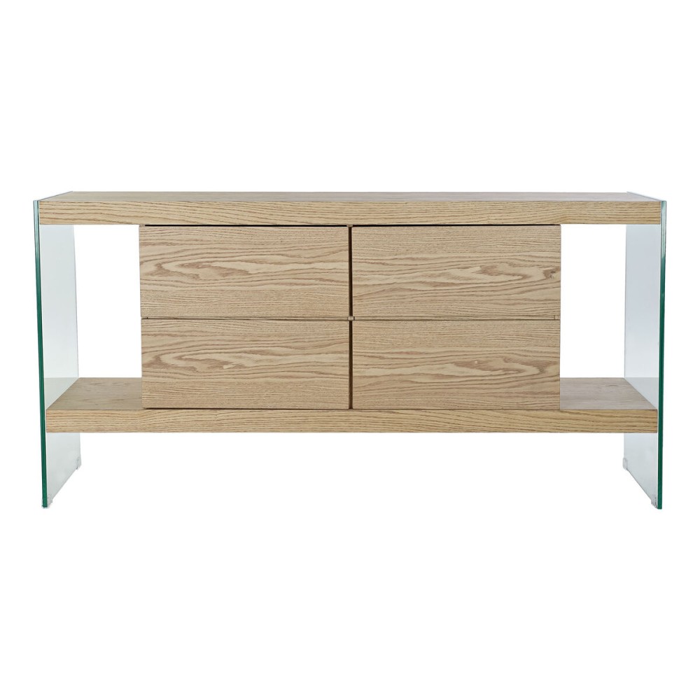 Sideboard DKD Home Decor Transparent Light brown Crystal MDF Wood 160 x 45 x 80 cm