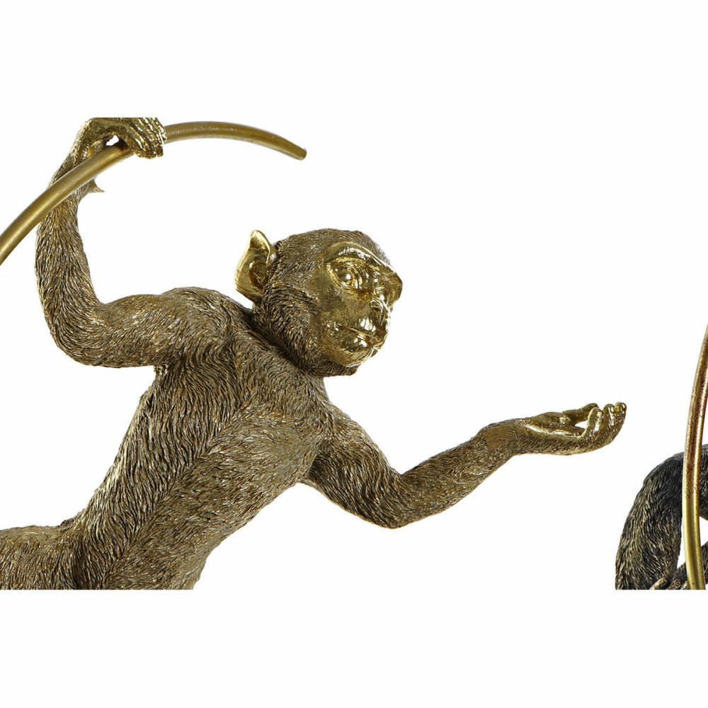 Deko-Figur DKD Home Decor 33 x 25 x 48 cm Schwarz Gold Affe Moderne (2 Stück)