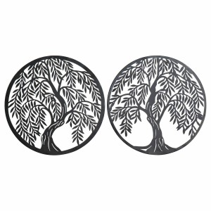 Wanddekoration DKD Home Decor Baum Metall (2 pcs) (40 x 1 x 40 cm)