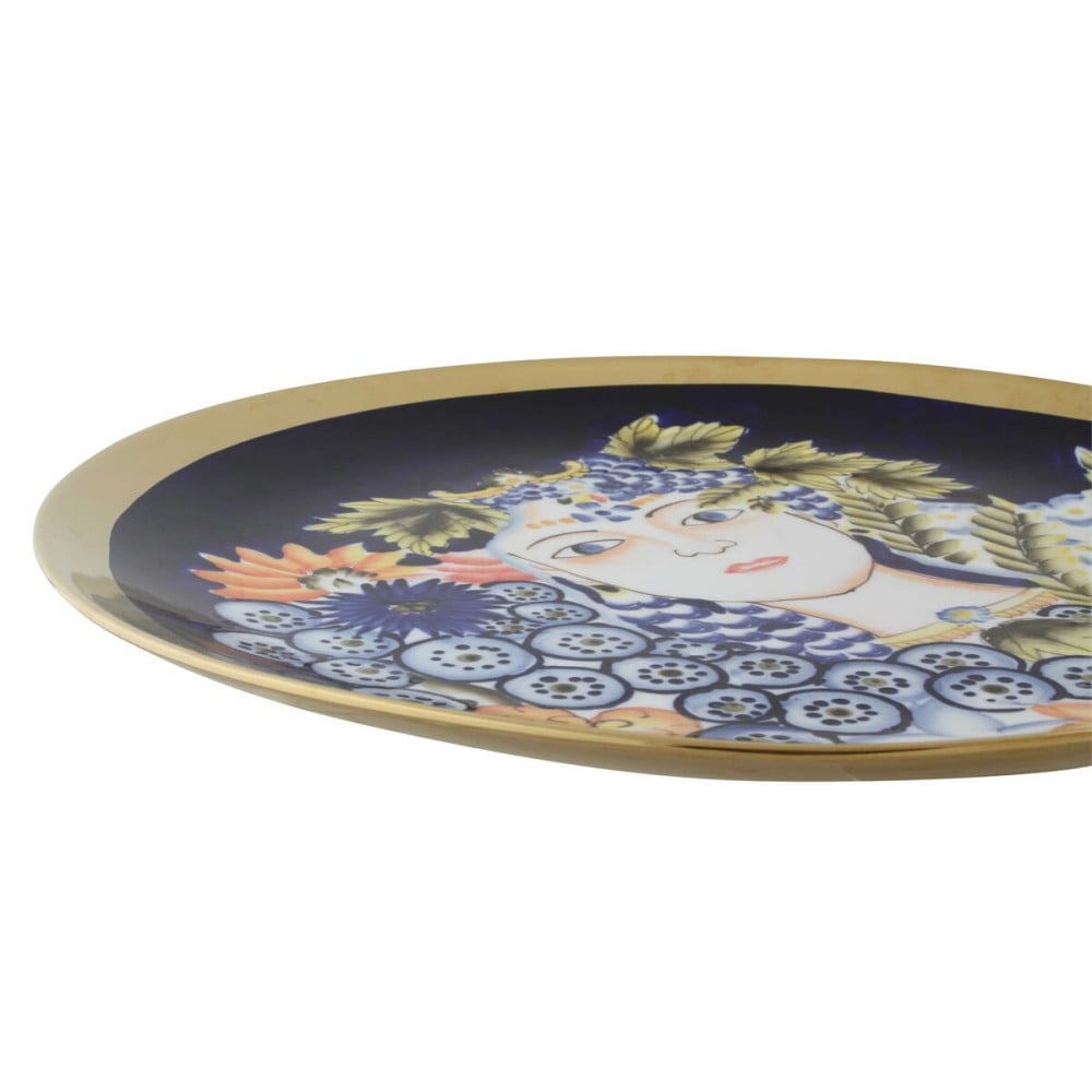 Centre de Table DKD Home Decor Bleu Multicouleur Porcelaine 42 x 42 x 4 cm