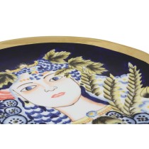 Centerpiece DKD Home Decor Blue Multicolour Porcelain 42 x 42 x 4 cm