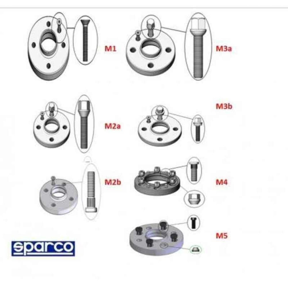 Distanzstücke Sparco 5x112 57,0 M14 x 1,50 20 mm M3A