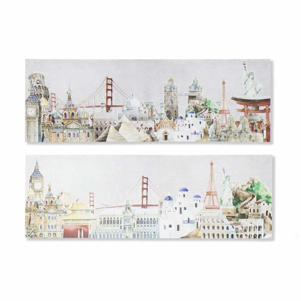 Leinwand DKD Home Decor Leinwand Holz MDF 90 x 2 x 30 cm