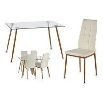 Ensemble Table + 4 Chaises Gift Decor Davi 70 x 75 x 120 cm Métal Verre