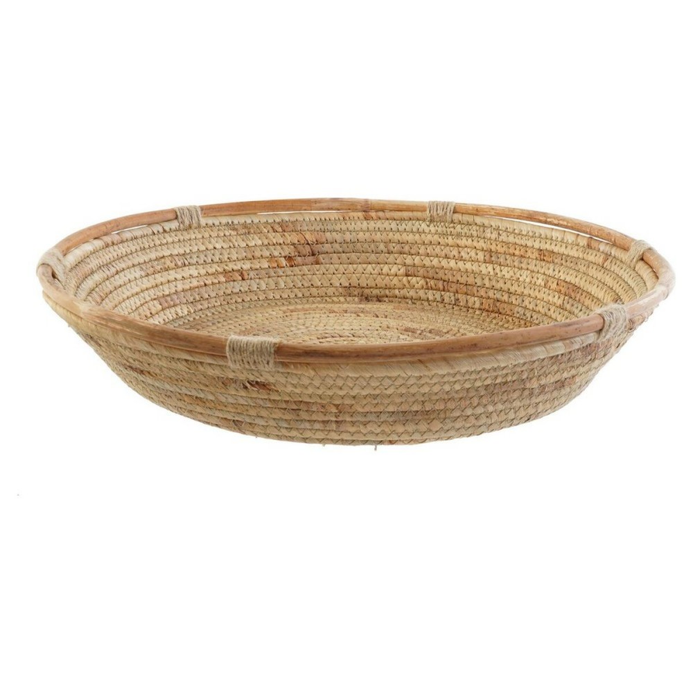 Centre de Table DKD Home Decor Marron Joncs 42 x 42 x 8 cm