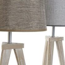Tischlampe DKD Home Decor Laken Grau Braun Leinen 250 V 60 W Kiefer (30 x 30 x 57.5 cm) (2 pcs)