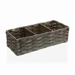 Panier Multi-usages Versa 15,2 x 10,2 x 35,6 cm 3 Compartiments Gris