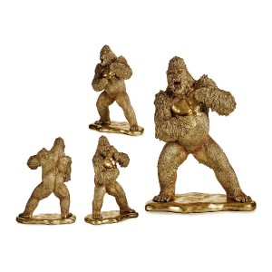 Figurine Décorative Gift Decor XS210411 Doré Gorille 25 x 56 x 42 cm