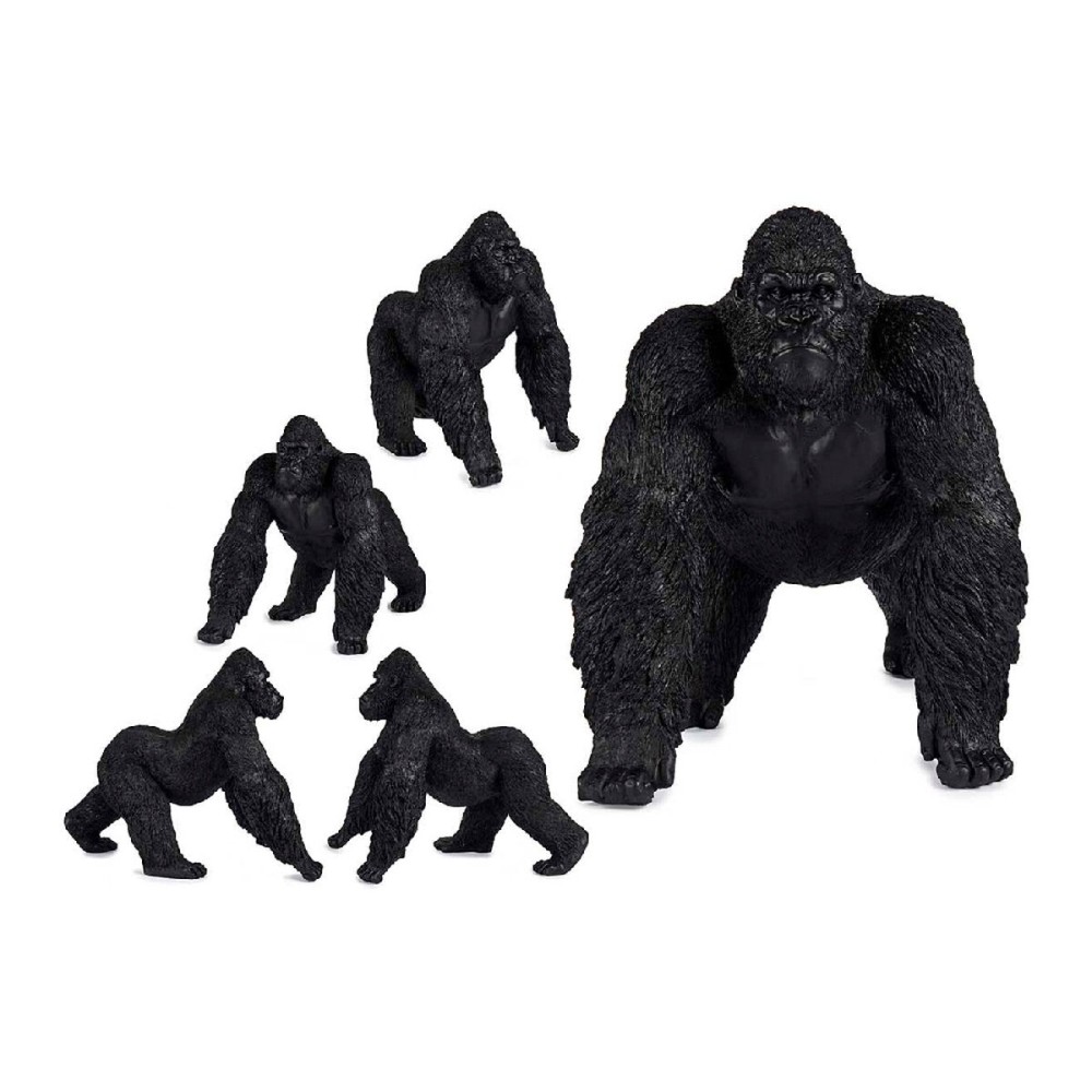 Figurine Décorative Gift Decor XS210425 Noir Gorille 30 x 36 x 45 cm